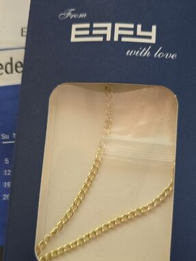 Effy Gold Tone Chain Necklace And Charms